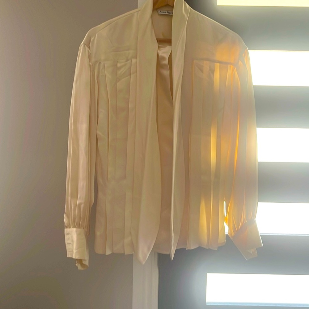 Ivory silk button down